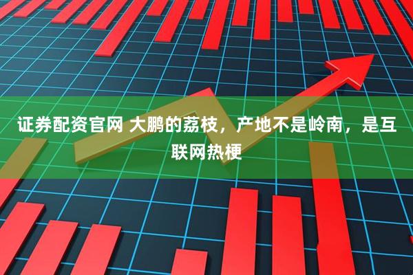 证券配资官网 大鹏的荔枝，产地不是岭南，是互联网热梗